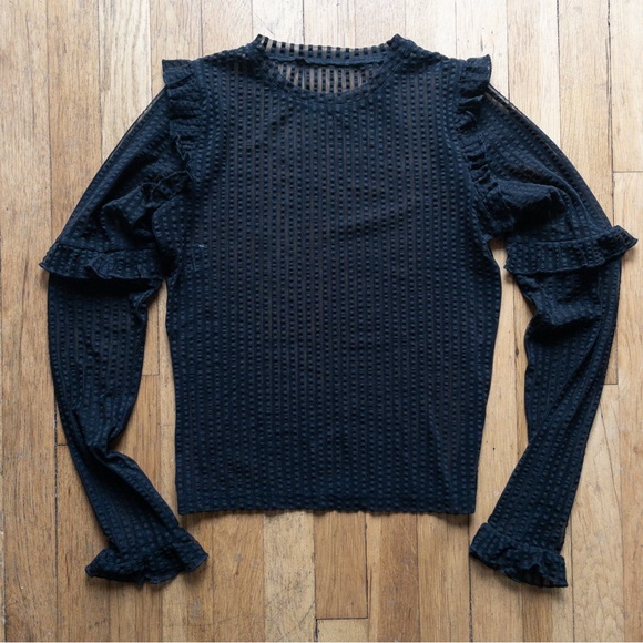 Disturbia Mourning Ruffle Top - Picture 2 of 9